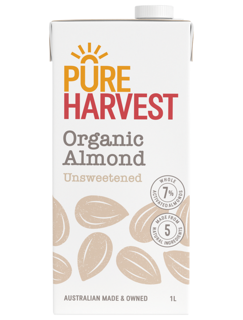 Pure Harvest Activated Almond Milk Unsweetened 1L