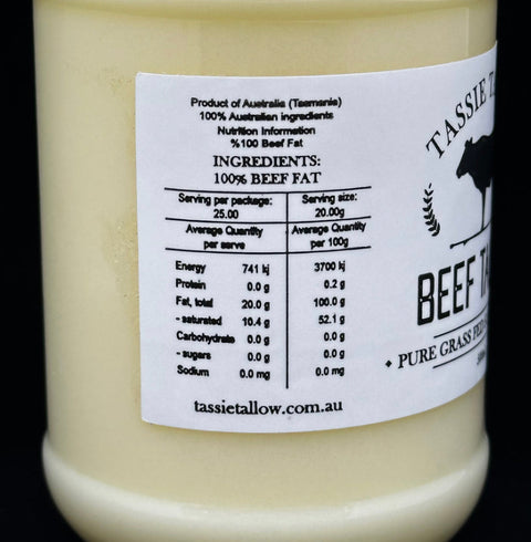 Tassie Tallow Beef Tallow 500ml
