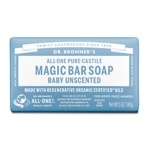 Dr. Bronner's Castile Bar Soap Baby Unscented 140g