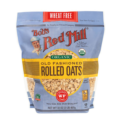 Bob`s Red Mill Organic Regular Rolled Oats Pure Wheat Free 907g