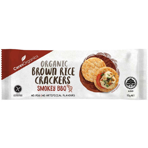 Ceres Organics Brown Rice Crackers BBQ 115g