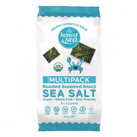 Honest Sea Organic Seaweed Snacks Sea Salt 6x5g