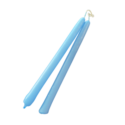Candles Strung Pair Light Blue