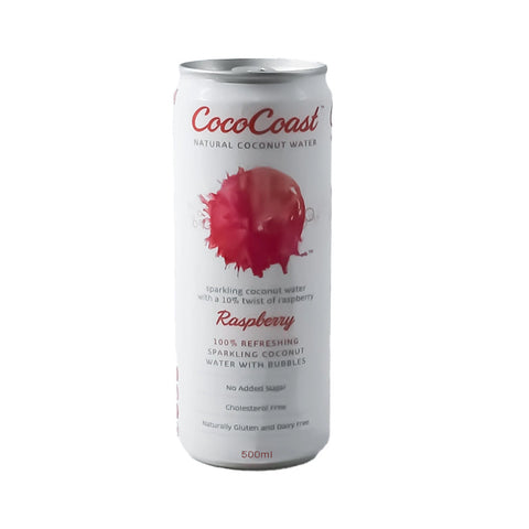 Coco Coast Sparkling Coconut Water Raspberry 500mL