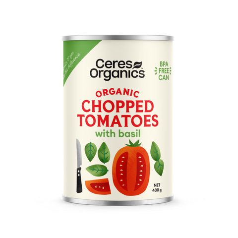 Ceres Organic Chopped Tomatoes with Basil 400g