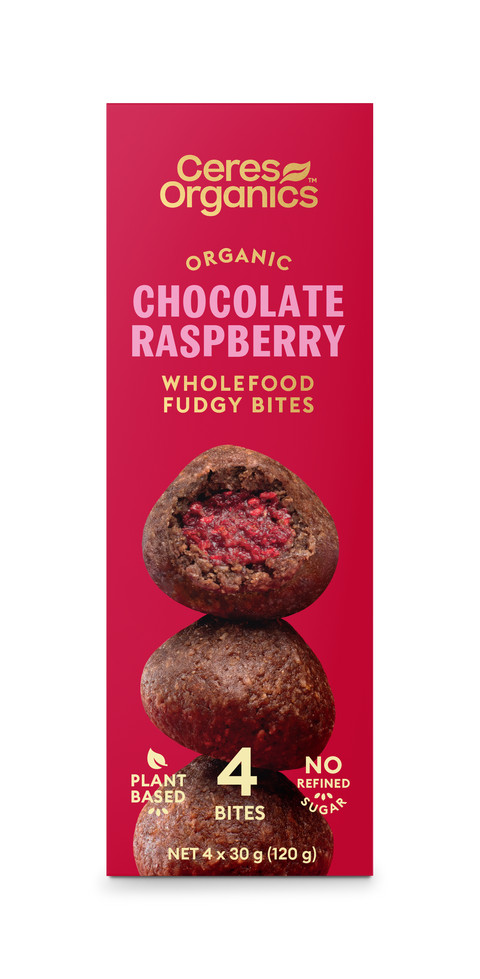 Ceres Organics Fudgy Bite Choc Raspberry 120g