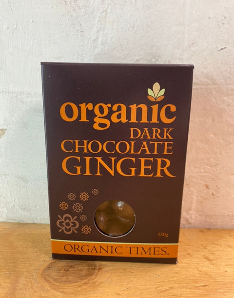 ORGANIC TIMES Dark Chocolate Ginger 150g