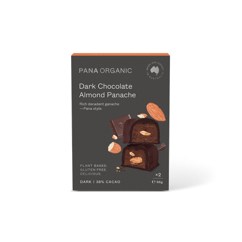 Pana Organic Chocolate Panache Fudge Bar Twin Pack Almond 66g