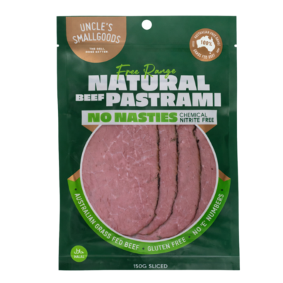 Uncle's Smallgoods Free Range Natural Sliced Pastrami 150g
