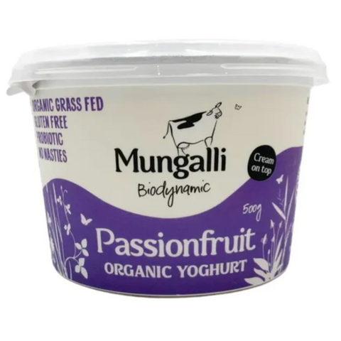 Mungalli Organic Yoghurt Passionfruit 500g