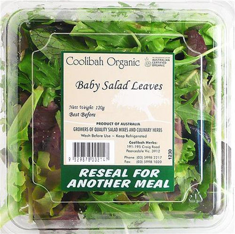 Organic Baby Salad Leaves 100g Punnet