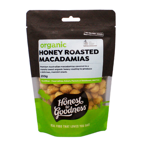 H2G Organic Honey Roasted Macadamias 200g