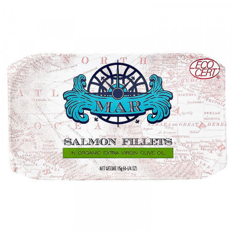 Mar salmon fillets in extra virgin olive oil can 115g
