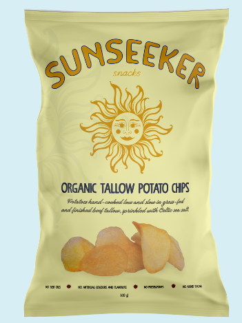 Sunseeker Organic Beef Tallow Potato Chips 140g