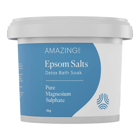 AMAZING OILS Epsom Salts Detox Bath Soak Pure Magnesium Sulphate 3kg
