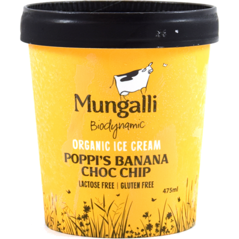 Mungalli Organic Ice cream Banana Choc Chip 475mL