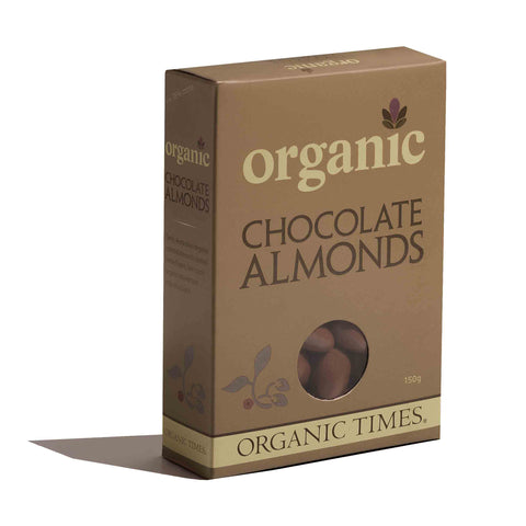 ORGANIC TIMES Milk Chocolate Almonds 150g