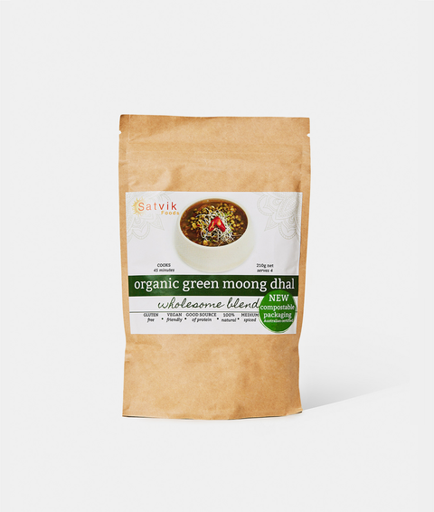 Satvik Organic Green Moong Dhal 210g