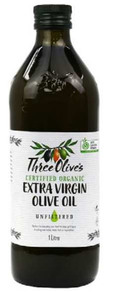 Three Olives Extra Virgin Olive Oil Unfiltered 1L
