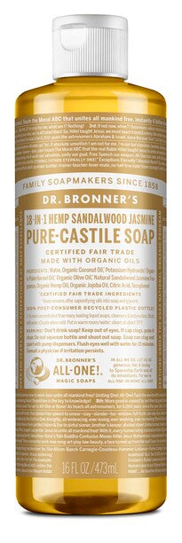 Dr. Bronner's Pure-Castile Soap Liq Sandalwood Jasmine 473ml