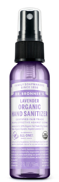 Dr. Bronner's Organic Hand Sanitizer Lavender 59mL
