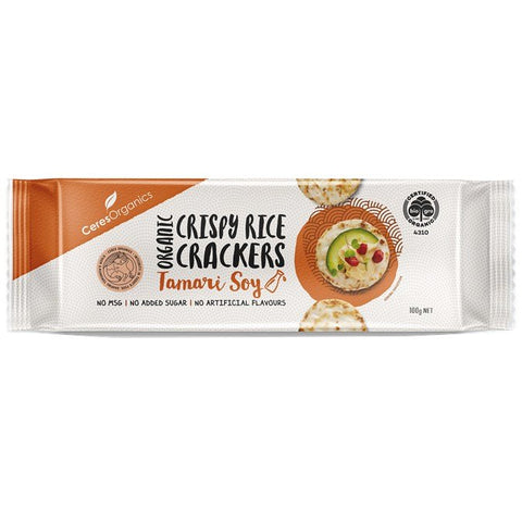 Ceres Org. Rice Crackers Tamari Soy GF 100g