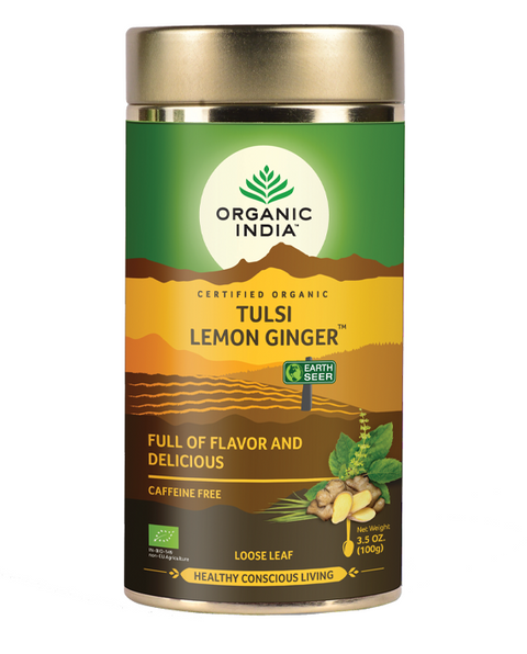 Organic India Tulsi Tea Lemon Ginger Loose Leaf 100g