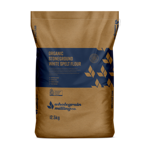 Organic Unbleached White Spelt Flour 12.5KG bag