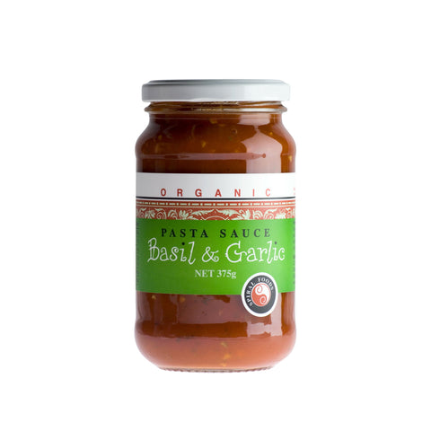 Spiral Pasta Sauce Org Basil Garlic 375g