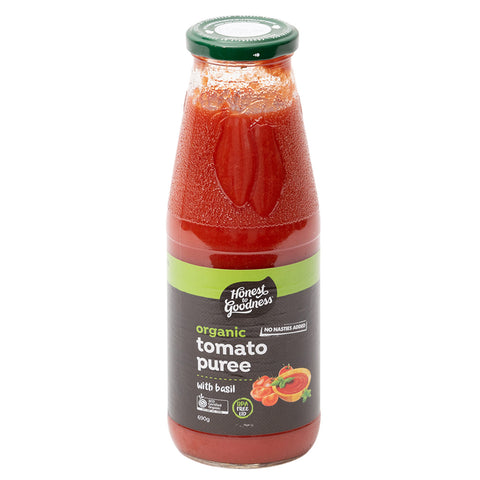 Honest to Goodness Organic Tomato Puree Basil 680g