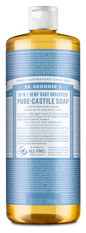 Bronners Baby Unscented Liquid Castile 946ml