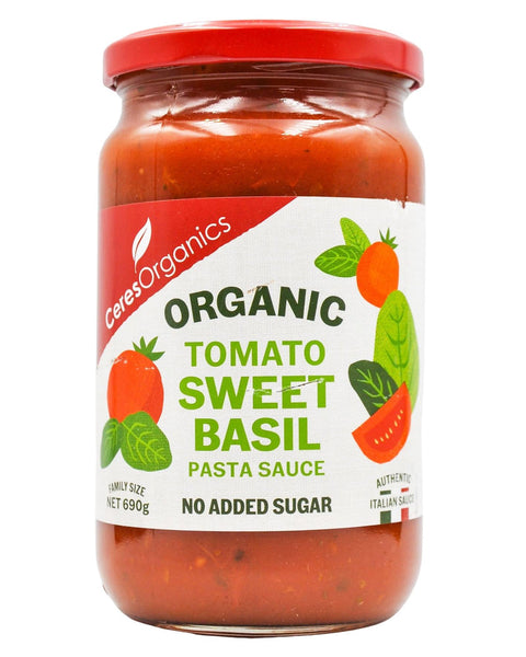 Ceres Organics Tomato, Sweet Basil Pasta Sauce 690g