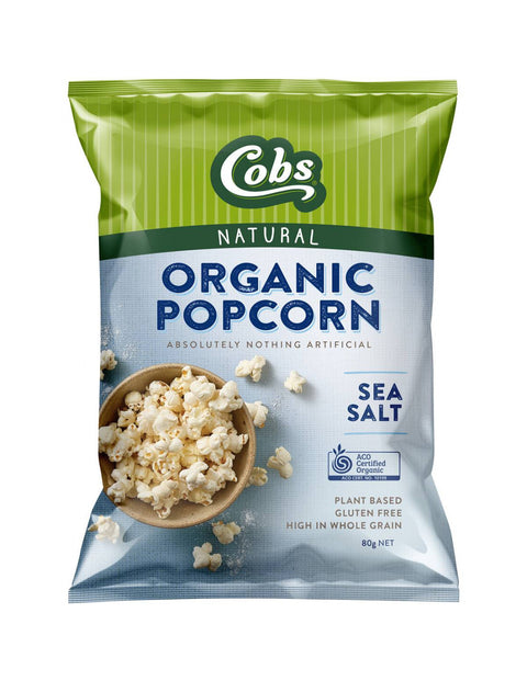 Cobs Organic Sea Salt Popcorn 80g