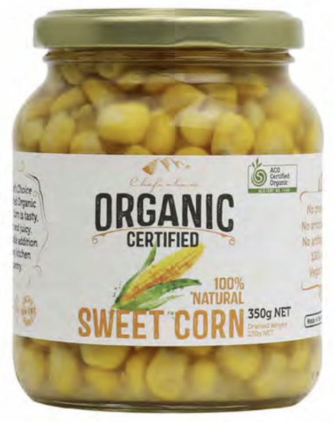 Chef's Choice Organic Sweet Corn 350g