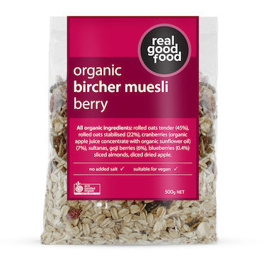 Real Good Food Organic Bircher Muesli Berry 500g ###