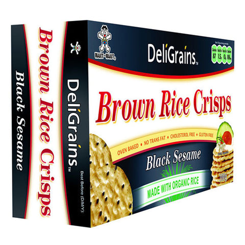 DeliGrains Brown Rice Crisps Black Sesame 100g