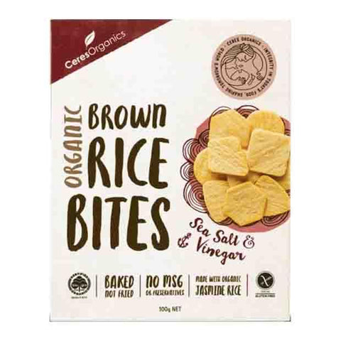 Ceres Org Br Rice Bites SeaSalt & Vin GF