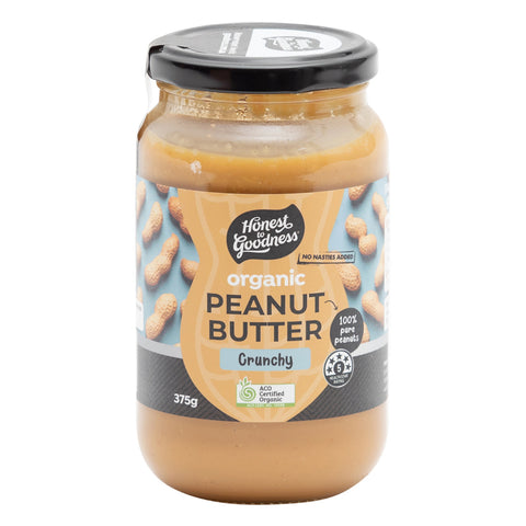 Honest 2G Goodness Organic Peanut Butter Crunchy 375g