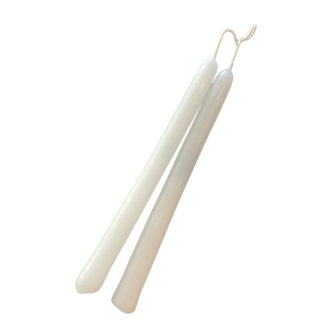 Candles Strung Pair White