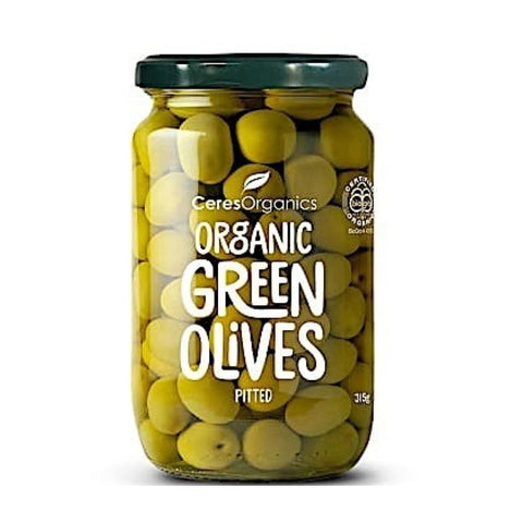 Ceres Organics Green Olives Pitted 315g