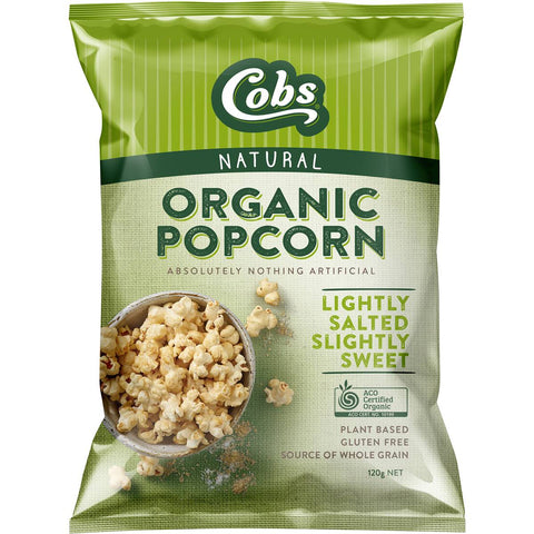 Cobs Organic Lightly Salted Sweet Popcorn 120g